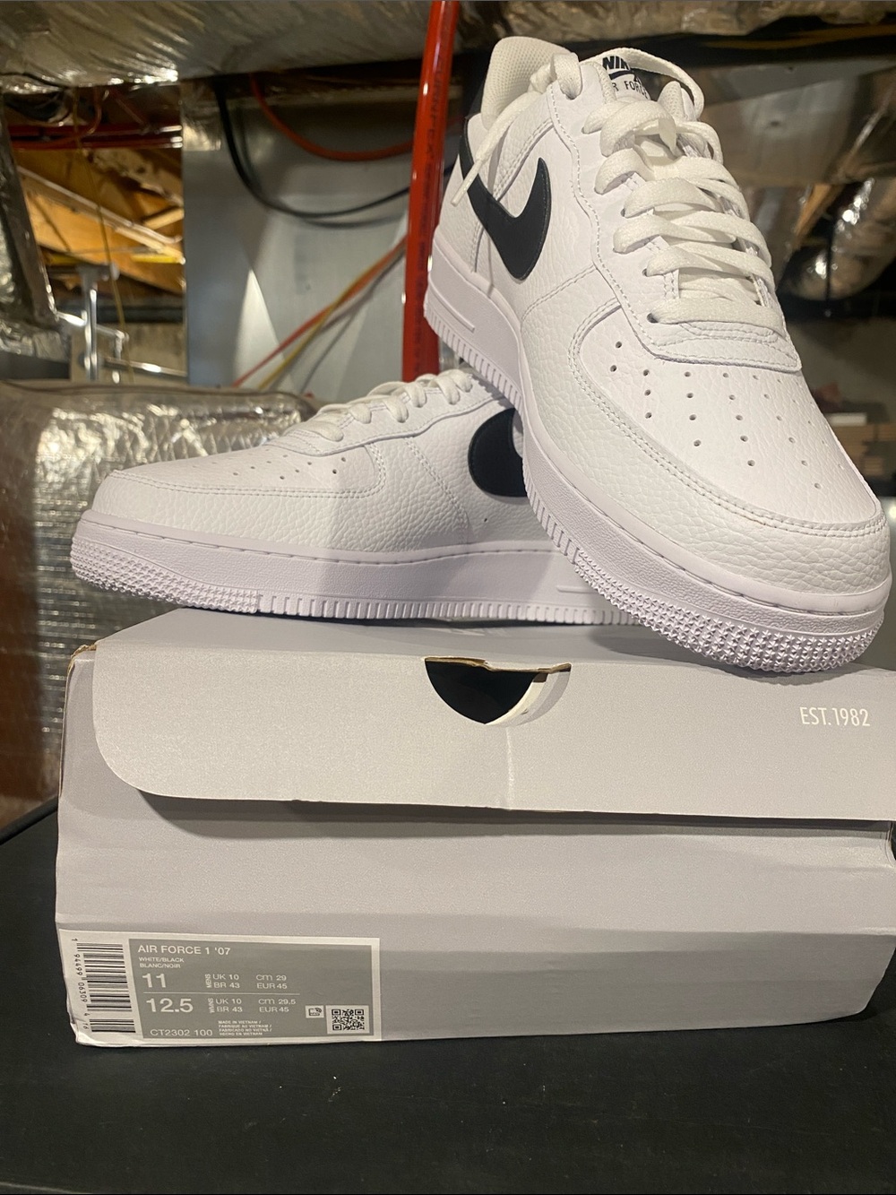 Nike Air Force 1 Low White with Black Swoosh